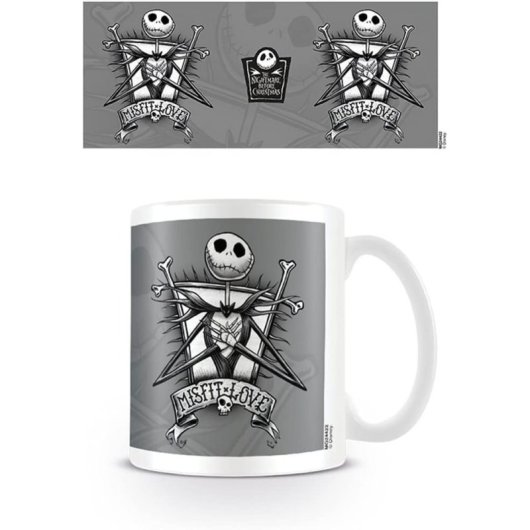 Taza Misfit Love Jack Skellington Pesadilla Antes De Navidad Cerámica 320 Mls