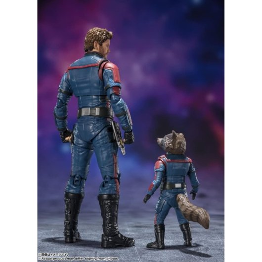 Set Figuras Star-lord Y Rocket Raccoon Guardianes De La Galaxia Vol. 3 Marvel Articuladas 15 Cms Y 6 Cms