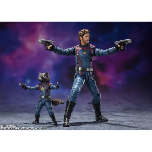 Set Figuras Star-lord Y Rocket Raccoon Guardianes De La Galaxia Vol. 3 Marvel Articuladas 15 Cms Y 6 Cms