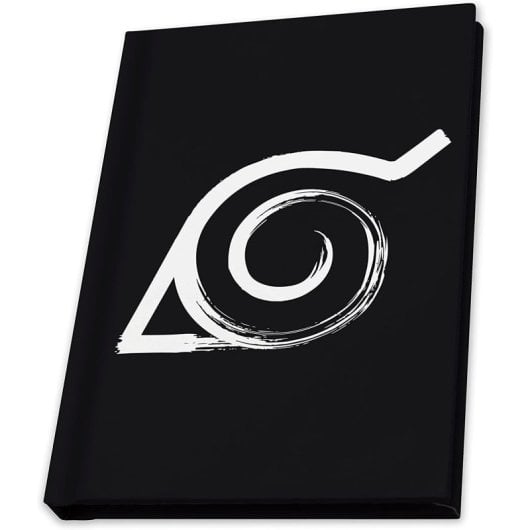 Caja Regalo Naruto Shippuden Vaso Cristal 400 Mls + Pin + Cuaderno Konoha