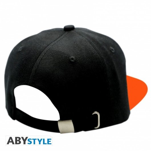 Cappellino Snapback Abystyle Naruto Shippuden Nero Arancione Simbolo Konoha