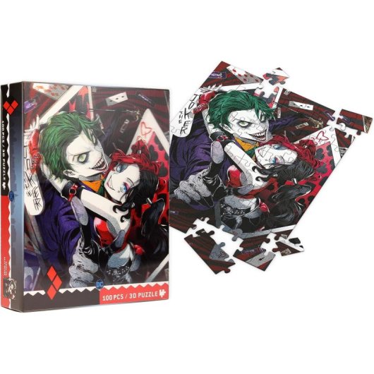 Puzle Joker Y Harley Quinn Dc Efecto 3d + Lámina Lenticular