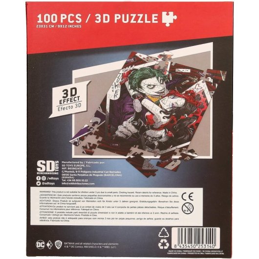 Puzle Joker Y Harley Quinn Dc Efecto 3d + Lámina Lenticular