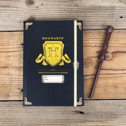 Set Carnet Blue Sky Hogwarts avec Stylo Baguette Magique Harry Potter