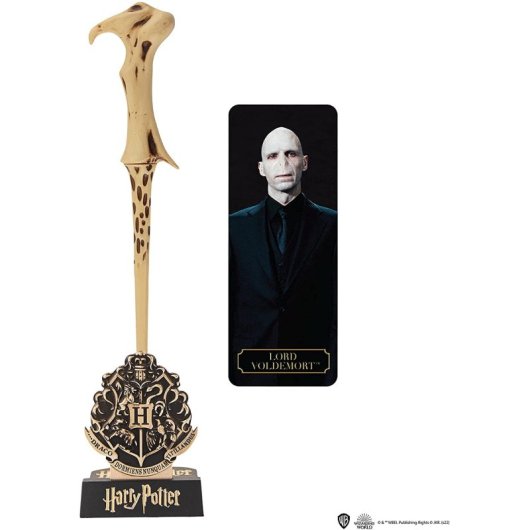 Stylo baguette Lord Voldemort Cineréplicas avec support et marque-page Harry Potter