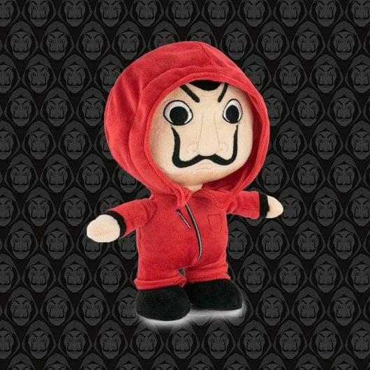 Peluche La Casa De Papel Con Traje Rojo Y Máscara Dalí 28 Cms