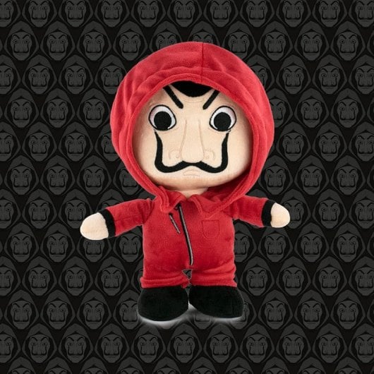 Peluche La Casa De Papel Con Traje Rojo Y Máscara Dalí 28 Cms