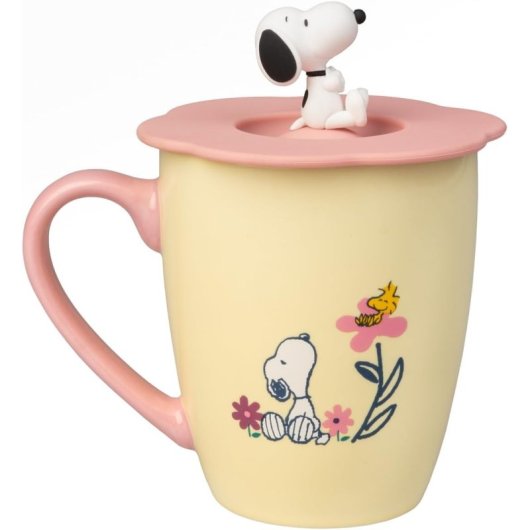 Taza 3d Snoopy Con Tapa Cerámica 350 Mls