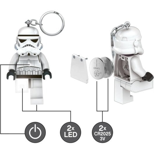 Chaveiro Lanterna LEGO Star Wars Stormtrooper LED Branco