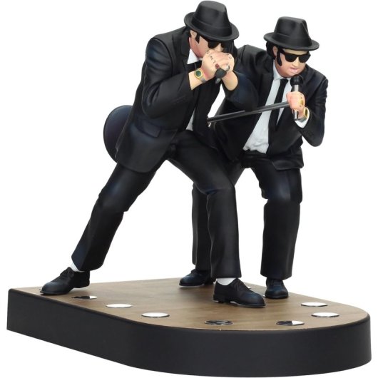Set Figuras Jake Y Elwood Cantando Blues Brothers Diorama Con Luz 18 Cms