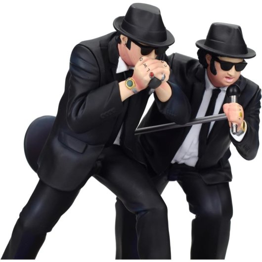 Set Figuras Jake Y Elwood Cantando Blues Brothers Diorama Con Luz 18 Cms