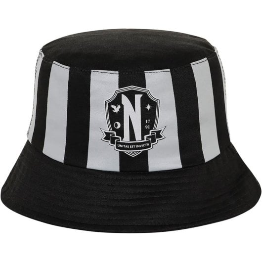 Gorro Pesquero Rayas Grises Wednesday Miércoles Addams