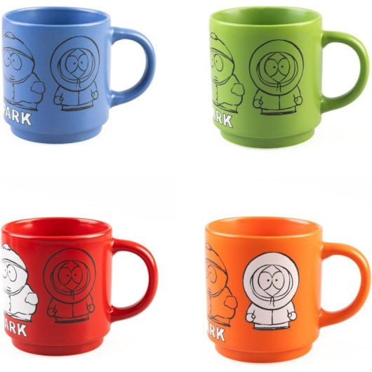 Set 4 Tazas South Park Porcelana 300 Mls