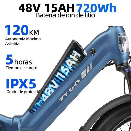 Bicicleta elétrica TTGO F7 250W 48V 20 polegadas