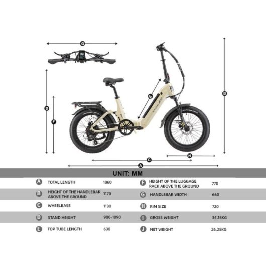 Bicicleta eletrica urbana TTGO F7 48V 15Ah 250W