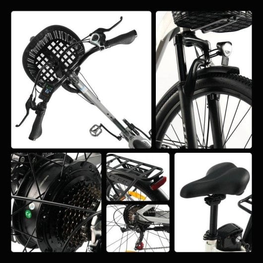 Bicicleta eléctrica urbana TTGO C2 Pro 250 W 36 V 18 Ah 26 pulgadas