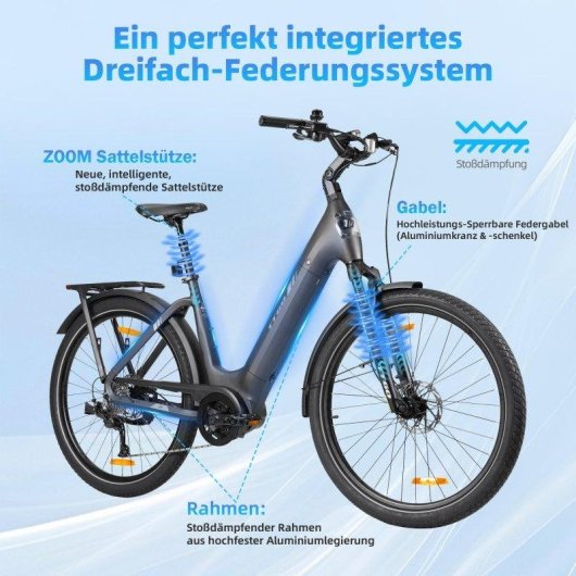 Bicicleta eletrica urbana TTGO Z5 Mot central 36V 250W