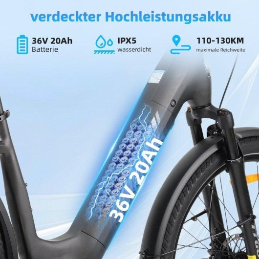 Bicicleta eletrica urbana TTGO Z5 Mot central 36V 250W