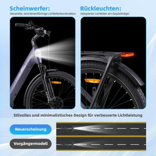 Bicicleta Eléctrica Urbana TTGO Z5 Motor Central 250W Autonomía 130km