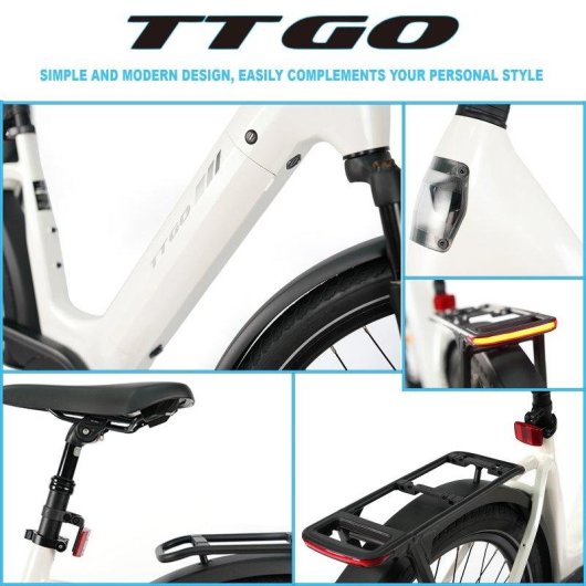 Bicicleta Eléctrica Urbana TTGO Z5 Motor Central 250W