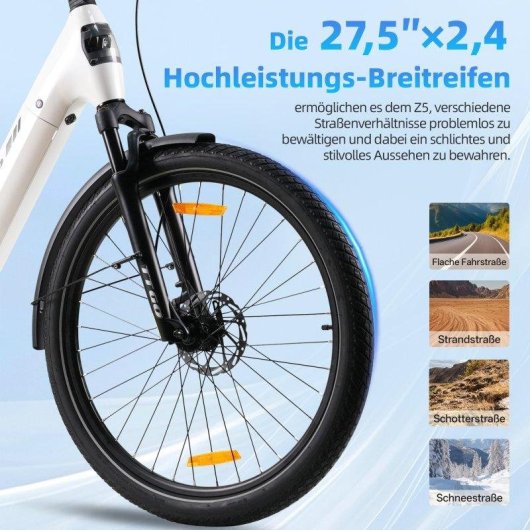 Bicicleta Eléctrica Urbana TTGO Z5 Motor Central 250W