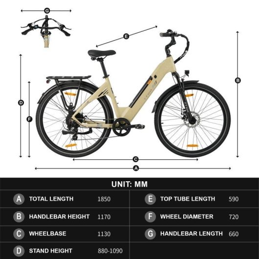 Stadt Elektro Fahrrad TTGO C3 SE 250W 36V 18Ah