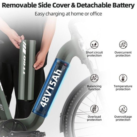Bicicleta Eléctrica Urbana TTGO E-SUVO 250W 48V 15Ah 27.5"