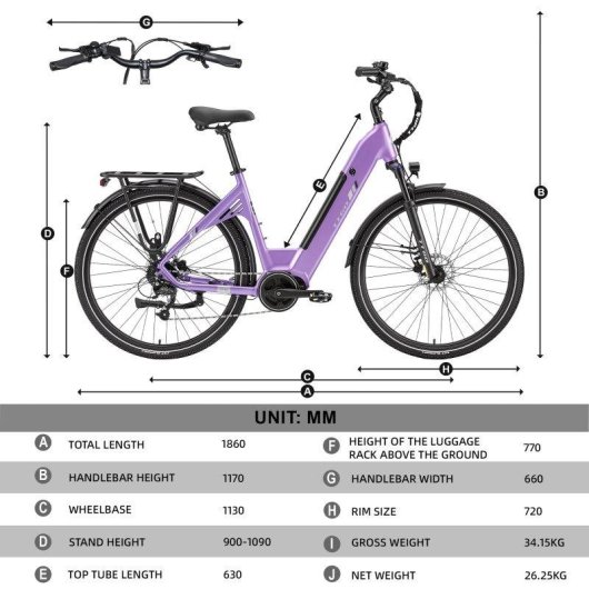 Bicicletta Elettrica TTGO C7 SE Motore Centrale 250W