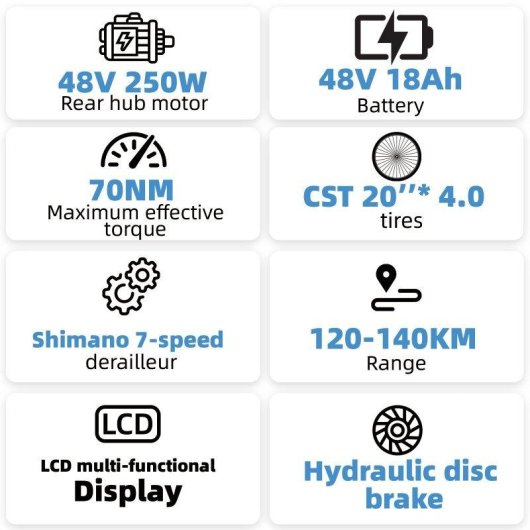 Bicicleta eléctrica TTGO F6 Boost 250W 48V 18Ah 20" suspensión todoterreno