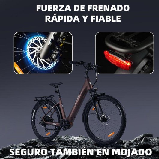 Bicicletta Elettrica TTGO Z3 Urbana 48V 250W 27,5" Autonomia 120km