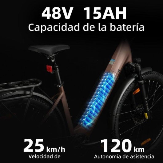 Bicicletta Elettrica TTGO Z3 Urbana 48V 250W 27,5" Autonomia 120km