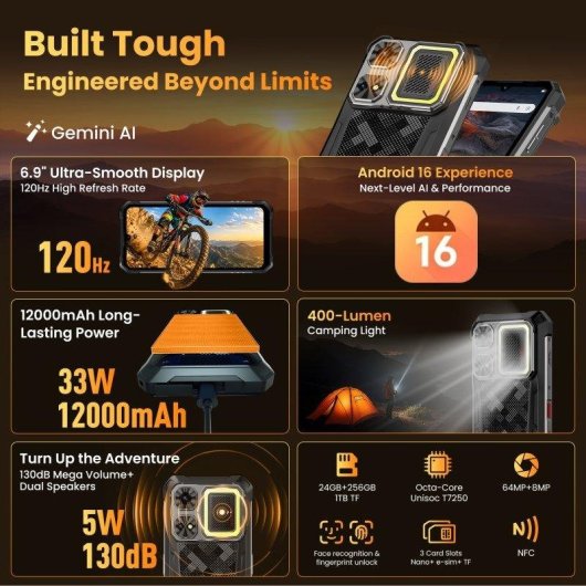 Lagenio Rhino 1 Pro 4G 8GB 256GB 6.9" Zwart