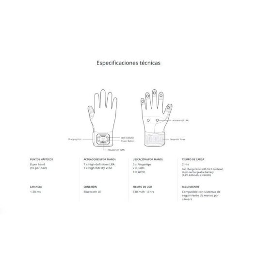 Haptische Handschoen bHaptics Tactglove DK3 Bluetooth Precisie Draadloos