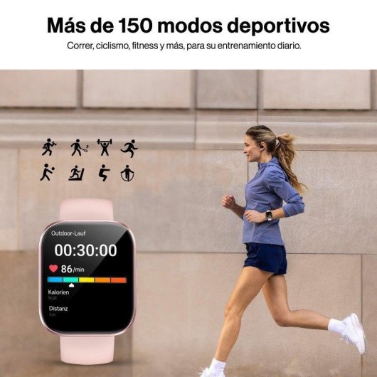 RAYOFI D19 Bluetooth 1,83'' Alumínio Preto Bracelete Silicone Tamanho Único
