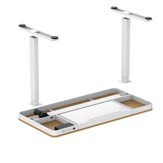 Escritorio regulavel eletrico Activejet ET119W-C 140x70 branco madeira