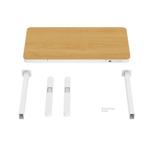 Escritorio regulavel eletrico Activejet ET119W-C 140x70 branco madeira