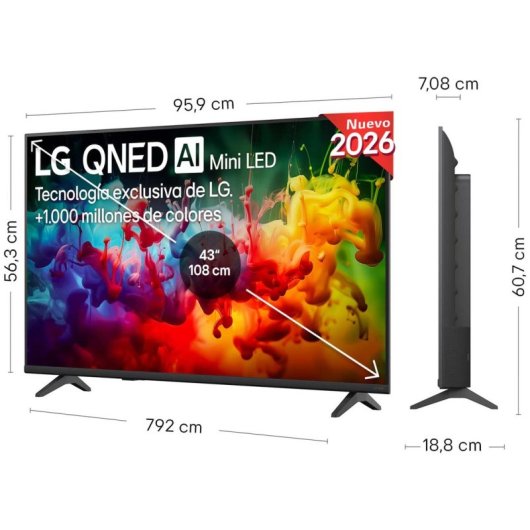 TV LG QNED MiniLED 43QNED7EB3C 43" 4K UltraHD 60Hz Smart TV WebOS HDR10