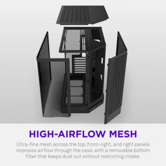 Caixa PC NZXT H6 RGB+ Preto Tour Midi ATX