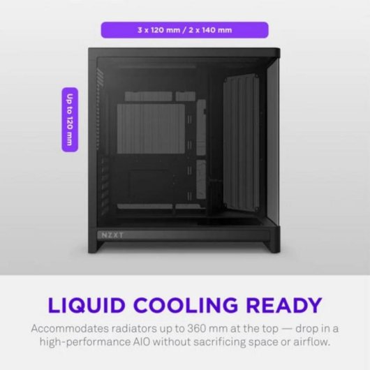 Caixa PC NZXT H6 RGB+ Preto Tour Midi ATX