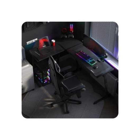 Mesa Gaming Huzaro 147 cm Stahl und Kohlefaser RGB mehrfarbig