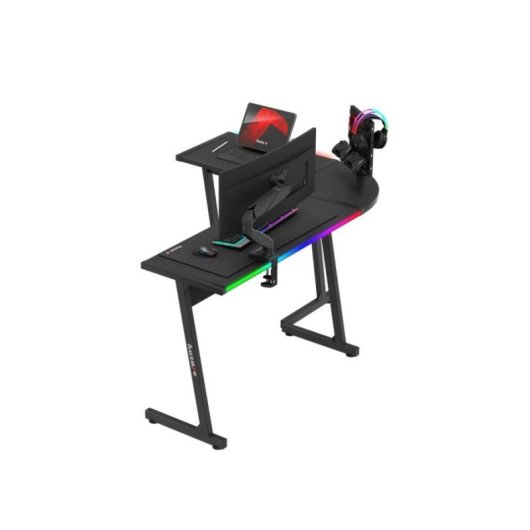Mesa Gaming Huzaro 147 cm Stahl und Kohlefaser RGB mehrfarbig