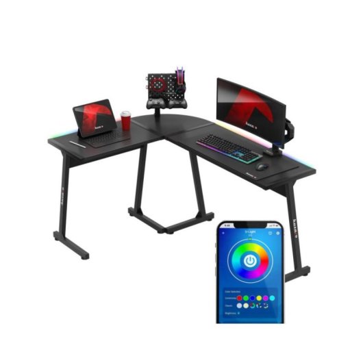 Mesa Gaming Huzaro 147 cm Stahl und Kohlefaser RGB mehrfarbig