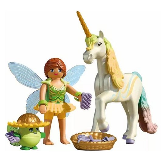 Figure Playmobil Magic Unicorns Flor Arc-en-Ciel Fee Multicolor