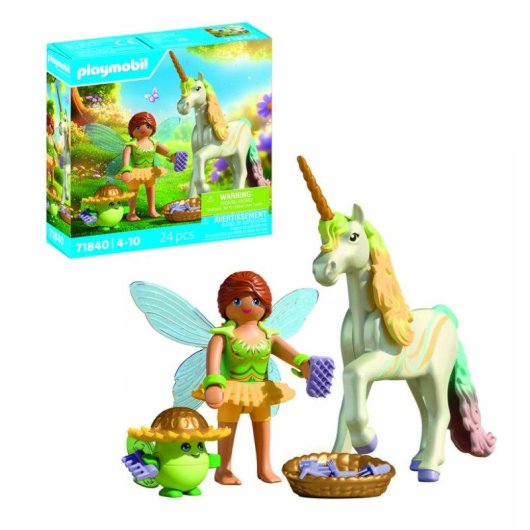 Figure Playmobil Magic Unicorns Flor Arc-en-Ciel Fee Multicolor