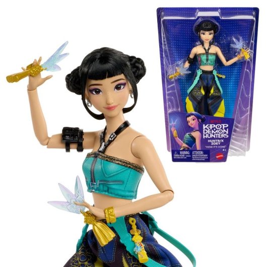 Boneca Mattel Zoey HUNTR/X Guerreiras K-pop com conjunto removivel
