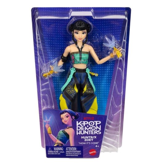 Boneca Mattel Zoey HUNTR/X Guerreiras K-pop com conjunto removivel