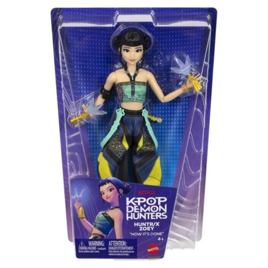 Boneca Mattel Zoey HUNTR/X Guerreiras K-pop com conjunto removivel