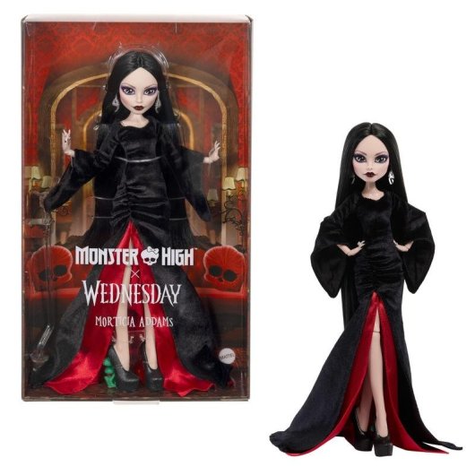 Muñeca Mattel Monster High Morticia Addams con vestido de terciopelo