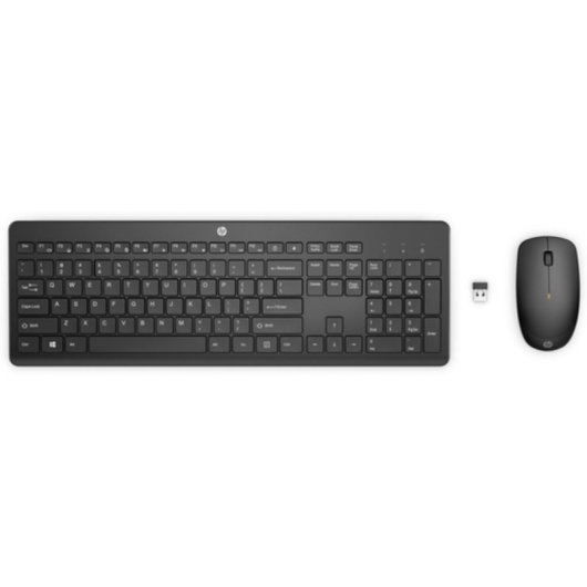 Teclado HP 235 sem fios de membrana com rato ótico preto