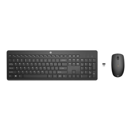Teclado HP 235 sem fios de membrana com rato ótico preto